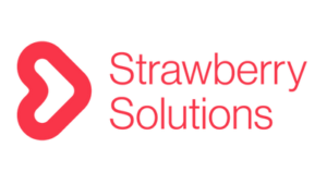 Red Strawberry Solutions logo - in horizontal lock-up.